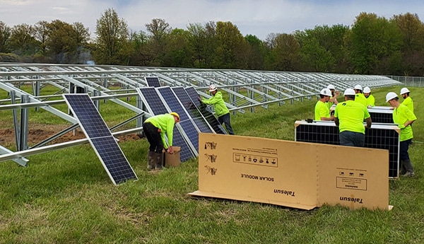 solar farm construction